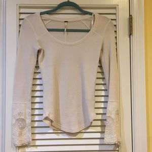 Free People top with Beautiful patterned sleeves